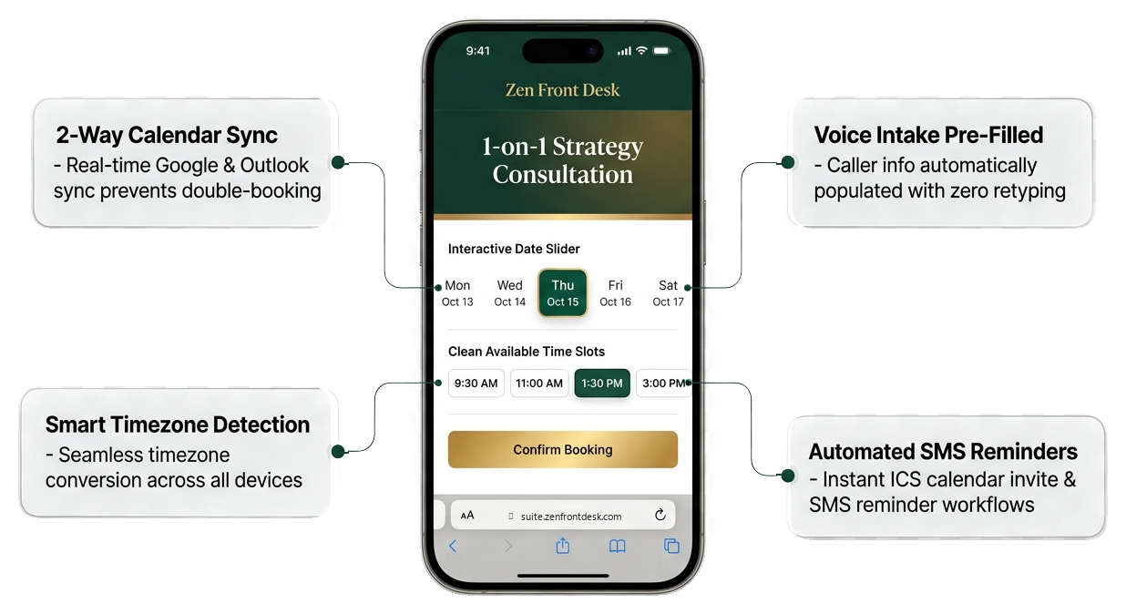 Instant Mid-Call SMS Booking Engine